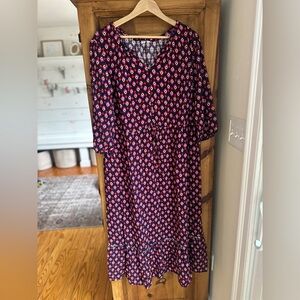 Croft & Barrow Maxi Dress with Pink Diamond Print 1X